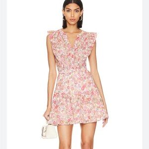 Steve Madden Kianna pleated Pink ditzy Floral Mini cotton Dress